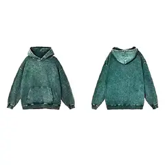 PEACE AND LOVE - Polera Unisex Oversize Acid Wash Despintada Verde