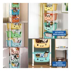 GENERICO - Pack2 Juguetero Infantil con Caritas de 4 Niveles Multicolor