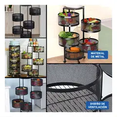 RYBIU IMPORT - Pack2 Estante de Cocina 5 Niveles en Negro Y+Regalo Stickers