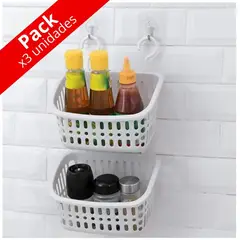 MINARI - Pack x3 Cesta Colgante Organizador de Cocina C91
