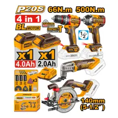 INGCO TOOLS - PERCUTOR +LLAVE IMPACTO +SIERRA CIRCULAR +MULTIHERRAMIENTA COSLI241169