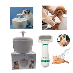 OEM - PACK Bebedero Para Mascota + Cepillo Secador De Mascota