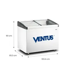 VENTUS - Congeladora Dual Tapa de Vidrio Inclinado 336 Litros, CTV-340I -