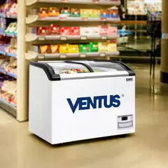 VENTUS - Congeladora Dual Tapa de Vidrio Curvo, 220 L, CTV-220Q PRO -