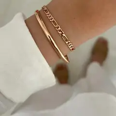 GENERICO - Set de puñera y pulsera - Bañado en oro 18 k - Gala Jewelry Peru