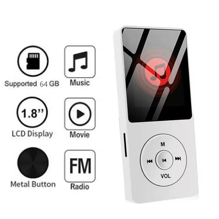 Al aire libre Mini Walkman Mp4mp3 FM compatible con Bluetooth 64GB Hf