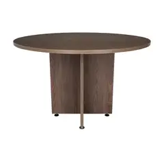 FMFURNITURE - Mesa De Reunion Redonda Fm-055N Negro Y Café Oscuro