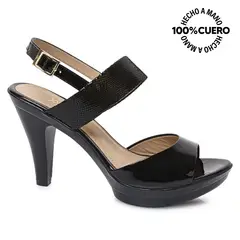 VIALE - Sandalia Dorsay Casual ALE-2601 Negro Cuero