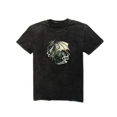 AQUA&MODA - Polo Oversize Hombre Logo Dragon POELDRAG Negro