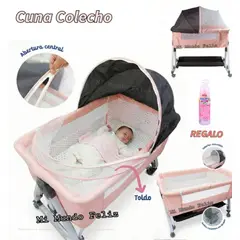 EBABY - Cuna Nido Colecho para Bebe con Mecedor Palo Rosa