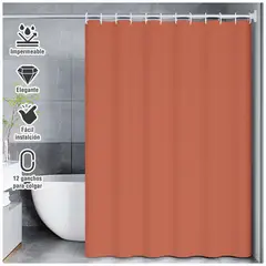 KELLER - Cortina de Baño Moderna Impermeable Naranja U11