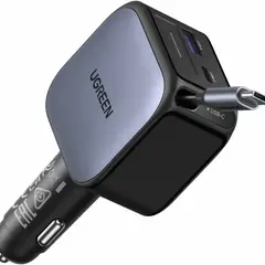 UGREEN - Cargador 90W Carro Carga Rápida Cable USB-C Retráctil Incluido EC603 - 55909B