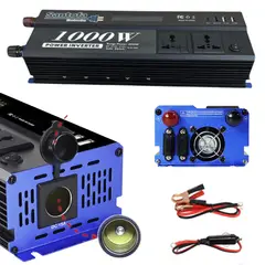 SANTOFA ELECTRONICS - Inversor de corriente 12V/24V a 220V 1000W Para auto casa y camping