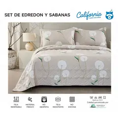 MINGDA - Set de Cubrecama QUEEN + Juego de sabanas + fundas 100% Calidad