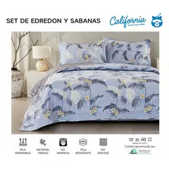 MINGDA - Set de Cubrecama QUEEN + Juego de sabanas + fundas 100% Calidad