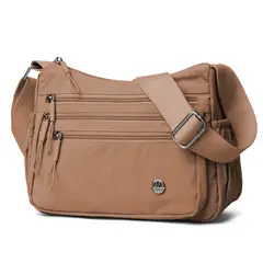 KELLER - Morral para Mujer con Correa Ajustable Y Múltiples Bolsillo Marrón BP3