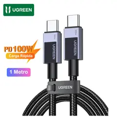 UGREEN - Cable Tipo C a Type C Trenzado 100W Carga Rápida Comparte Datos 480 Mbps 1 Metro