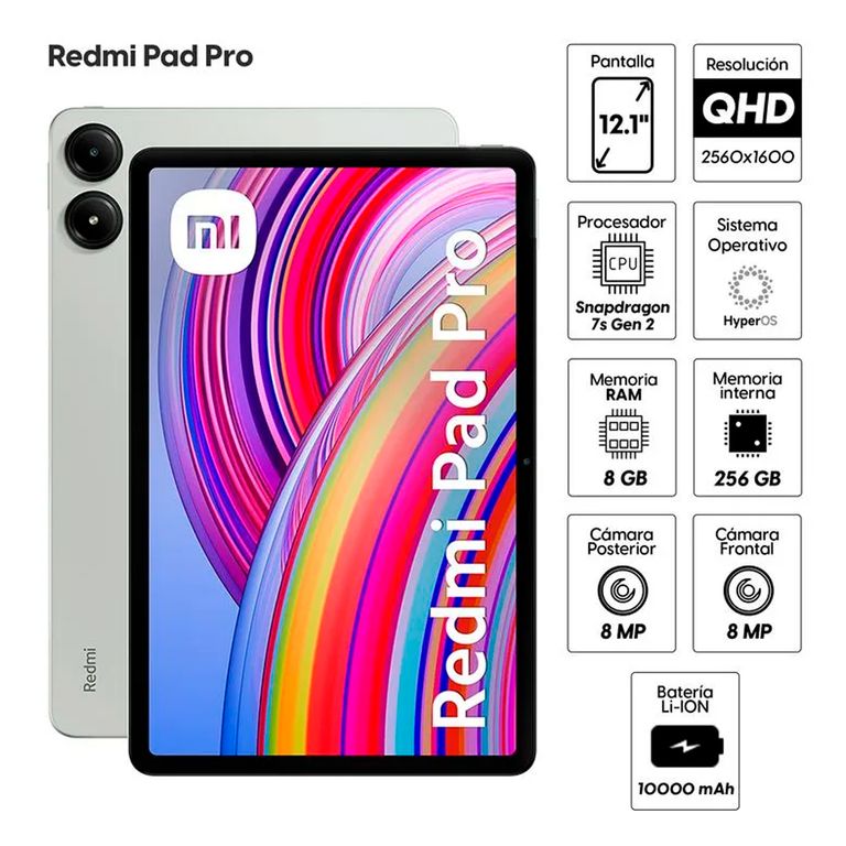 Tablet Redmi Pad Pro 12.1" 256GB, 8GB RAM, VERDE