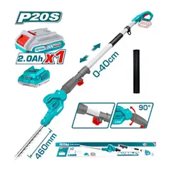 TOTAL TOOLS - Cortasetos LI-ION 20v 2800SPM 46CM C18MM 1X20AH - TPHT2016012