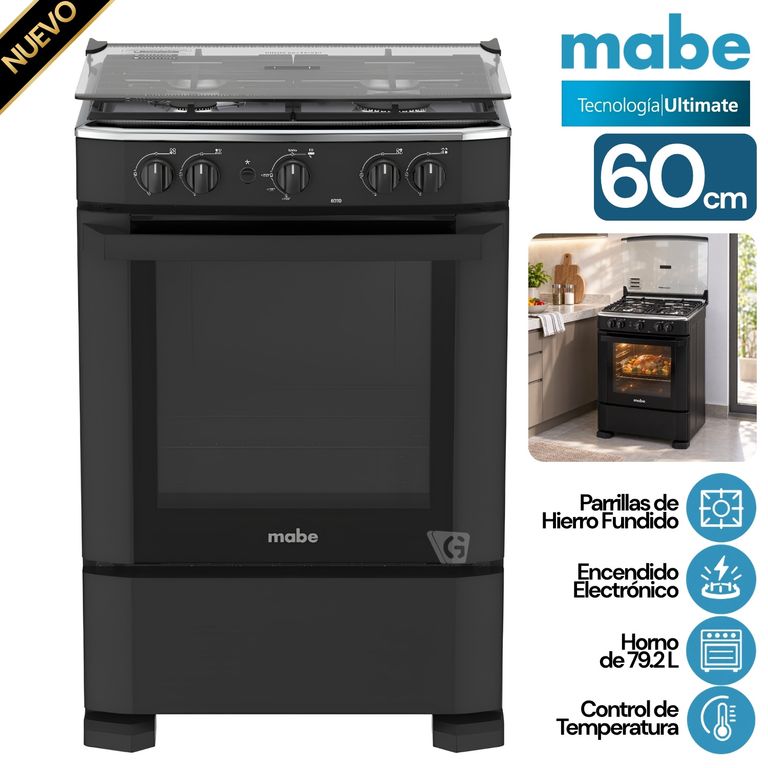 Cocina a Gas 60 cm Negro CMP6010FN0