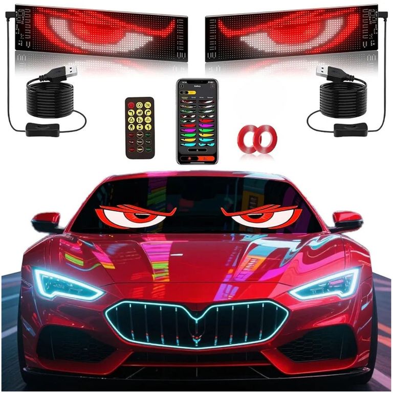 2 Paneles Publicitarios Luz Led Letrero 60x12cm APP+Bluetooth+Control