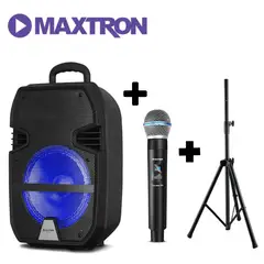 MAXTRON - Parlante Libidum MX321VB con 2 Micrófono + SOPORTE