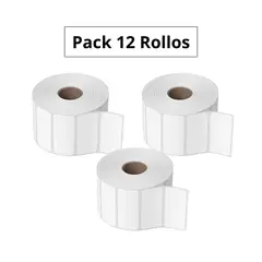 GENERICO - 12 Rollos Etiquetas Adhesivas 50x25mm Transferencia Térmica