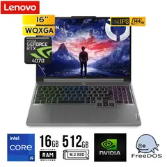 LENOVO - LAPTOP LEGION 5 16IRX9, 16" WQXGA IPS, Core i9-14900HX 16GB 512GB SSD RTX 4070 8GB FREEDOS