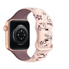GENERICO - Correa Floral 2D para Apple Watch 49mm - Rosada