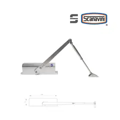 SCANAVINI - Brazo Hidráulico DT-536F Para puertas de 40 a 150 kg.