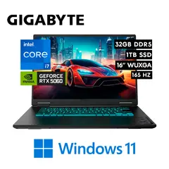 GIGABYTE - Laptop Gaming A16 GA6H - Intel Core i7 13620H 32GB DDR5 1TB RTX 5060 8GB 16" Full HD+ Win11