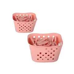 GENERICO - Cesto Practico con Ganchos en Color Rosado Y+Papel de Regalo