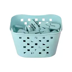 GENERICO - Cesto Cuadrado con Ganchos para Ropa en Color Verde