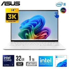 ASUS - LAPTOP Zenbook S 14, 14" Touch 3K OLED, Core Ultra 7 258V 2.2/4.8GHz, 32GB LPDDR5x, 1TB SSD W11