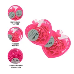 GENERICO - Pack2 Cesto Compacto con Ganchos en Rosado Y+Regalo Stickers