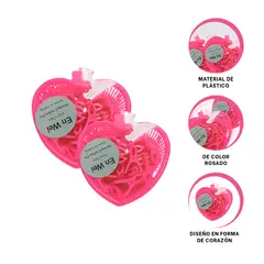 GENERICO - Pack4 Recipiente Elegante Practico en Color Rosado