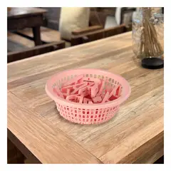 GENERICO - Pack12 Canasta Funcional Circular y Util en Color Rosado
