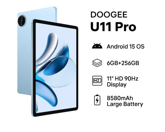 TABLET U11 Pro, 13MP, 5MP, 6 RAM+256GB ROM, 8580mAh, 90Hz, Azul