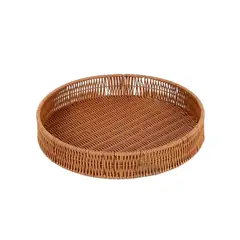 GENERICO - Bandeja Circular Tejido de Almacenamiento 30cm en Marron
