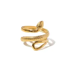 GENERICO - Anillo Serpente para Mujer en Acero Dorado