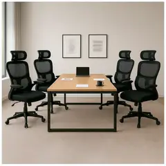 KOMSUM - Juego de 4 Sillas Ergonómicas de Oficina Gerencial Turin Negro