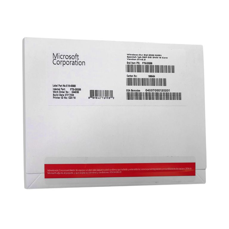 WINDOWS SERVER STANDARD 2022 64-BIT SPANISH OEM + 2 CAL USER 2022