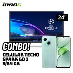 GENERICO - TELEVISOR INNOS 24 SMART TV ANDROID TV HD LED - S2401KU + CELULAR TECNO SPARK GO 1 3/64 GB VERDE