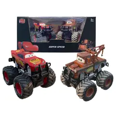 PEQUEÑAS TRAVESURAS - Cars Pack x2 Rayo McQueen y Mate Monsters Trucks