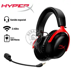 HYPERX - Audífonos Cloud III Wireless Rojo con micrófono y 120h batería