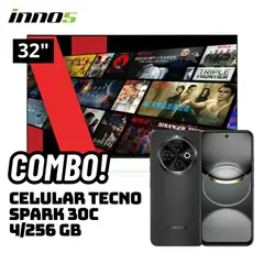 GENERICO - TELEVISOR INNOS 32 SMART TV ANDROID TV HD LED - S3201KU + CELULAR TECNO SPARK 30C 4/256 GB NEGRO