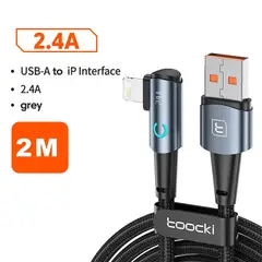 GENERICO - Cable Usb A - Lightning Toocki Carga Rapida 100w Angulo 90°
