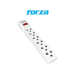 FORZA - Regleta PS-001W 6 Salidas 2200W Blanco Cable 90cm