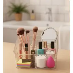 GENERICO - Pack x 2 Caja Organizadora de Acrilico Multiuso 4 Div