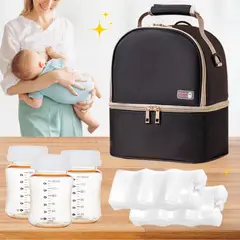 DAUER - Kit Cooler Bag Bolso Termico + 2PortaHielo +3Botellas PPSU N